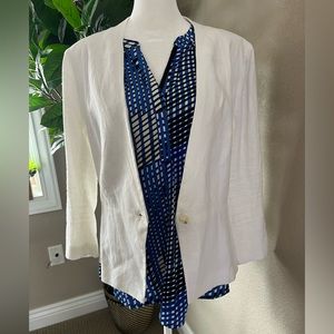 Banana Republic 8P linen collarless jacket